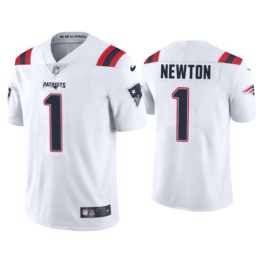 Men's New England Patriots #1 Cam Newton 2020 New White Vapor Untouchable Limited Stitched Jersey
